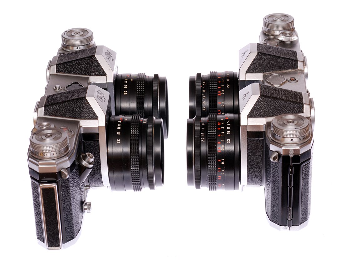 Contax and Pentacon Stereo reflex cameras