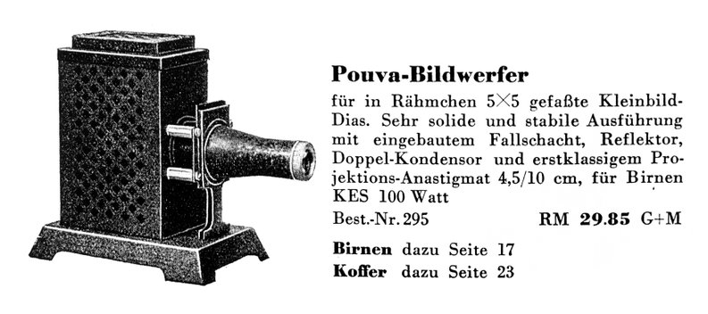 Pouva Bildwerfer Hamaphot Katalog 1939/40