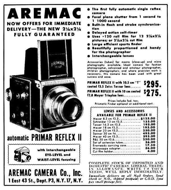 Primar Reflex II advertisment 1951