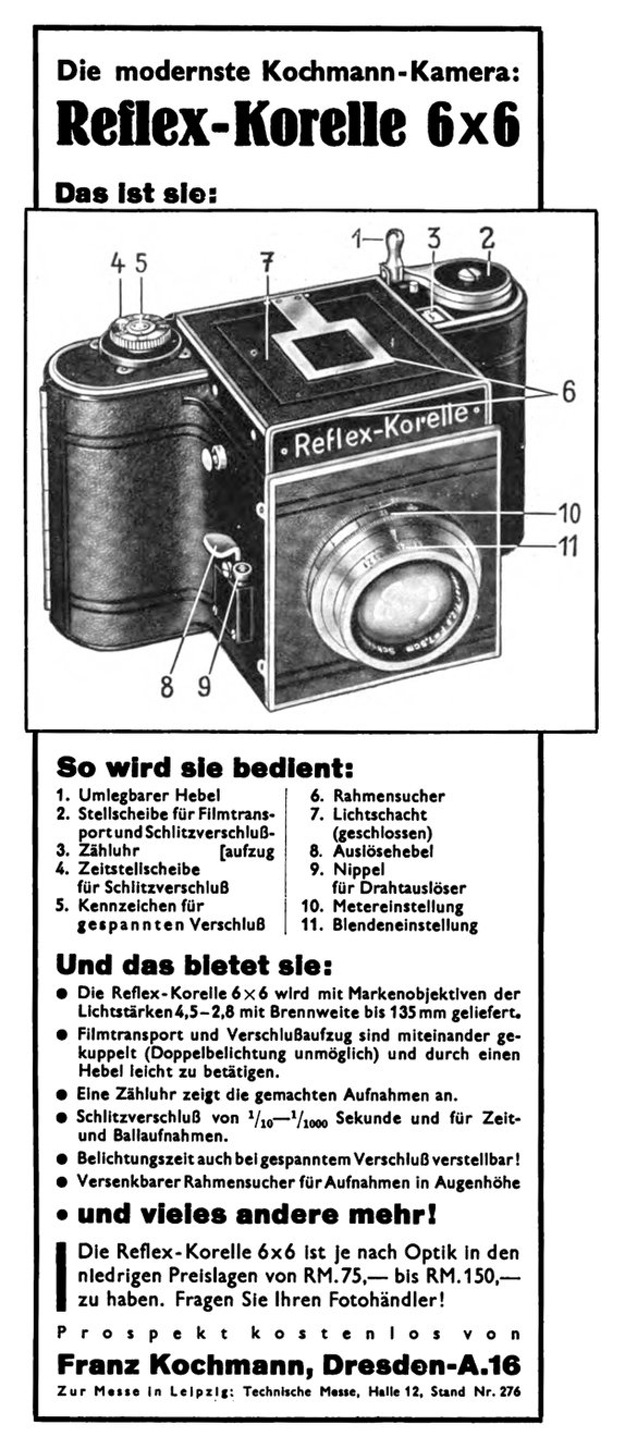 Reflex-Korelle Reklame 1935