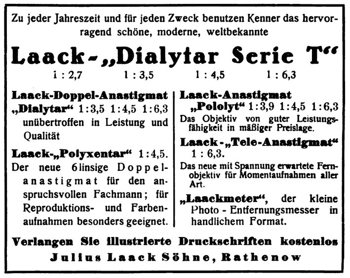 Laack Reklame 1927