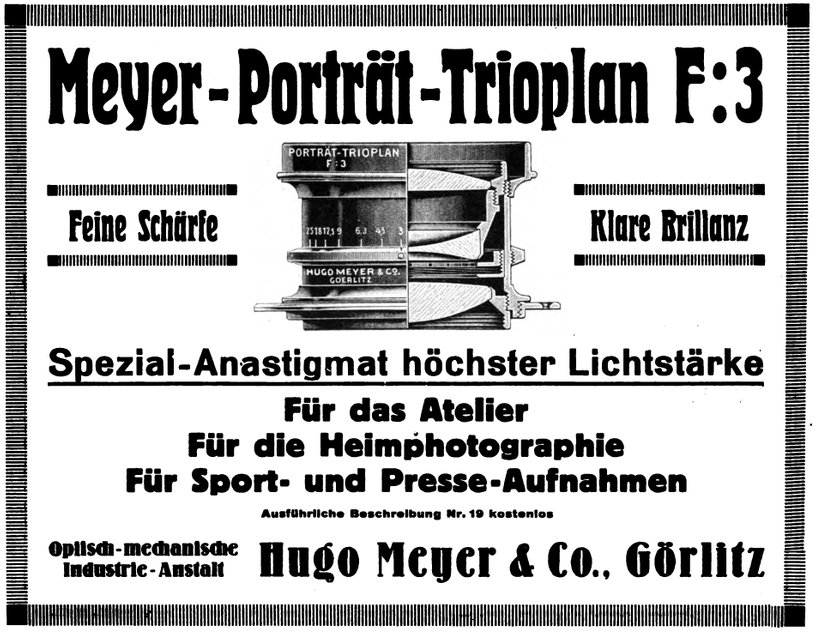 Porträt-Trioplan Reklame 1925