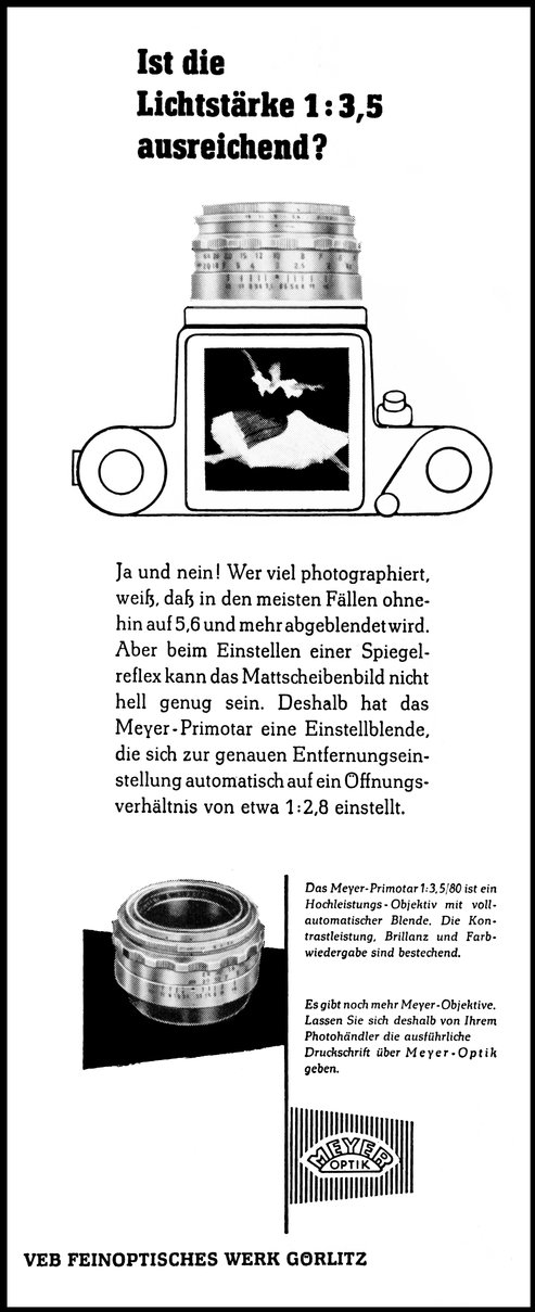 Werbung Primotar 80mm