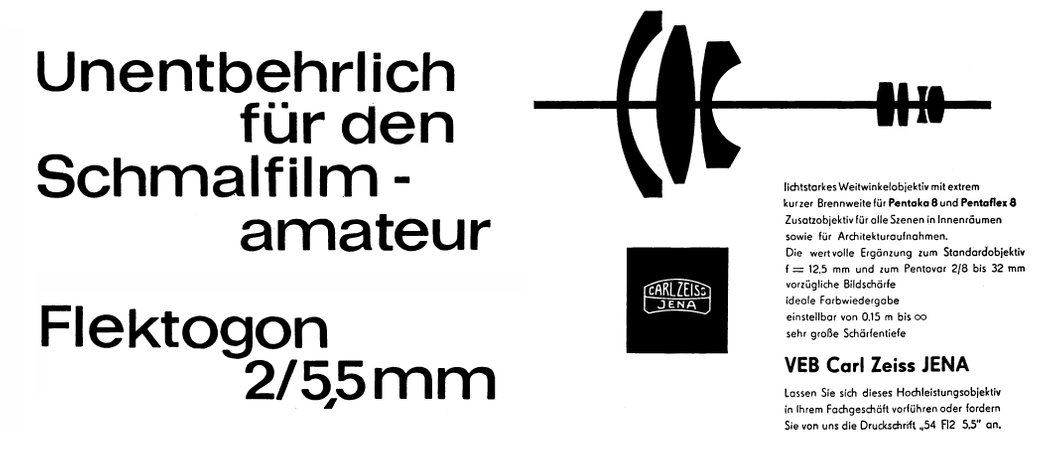 Werbung Flektogon 2/5,5mm